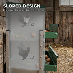 PawHut Chicken Nesting Boxes, 6 Compartment Steel Nesting Boxes for Chickens, Wall Mount Egg Laying Boxes with Vented Holes