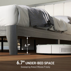 HOMCOM Queen Bed Frame with Headboard Queen Platform Bed Frame with Wooden Slats No Box Spring Needed Easy Assembly Gray