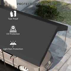 Outsunny 20' x 10' Carport Replacement Canopy for Model 84C-207WT or 84C-386V00WT with Ball Bungee Cords, Gray (Only Cover)