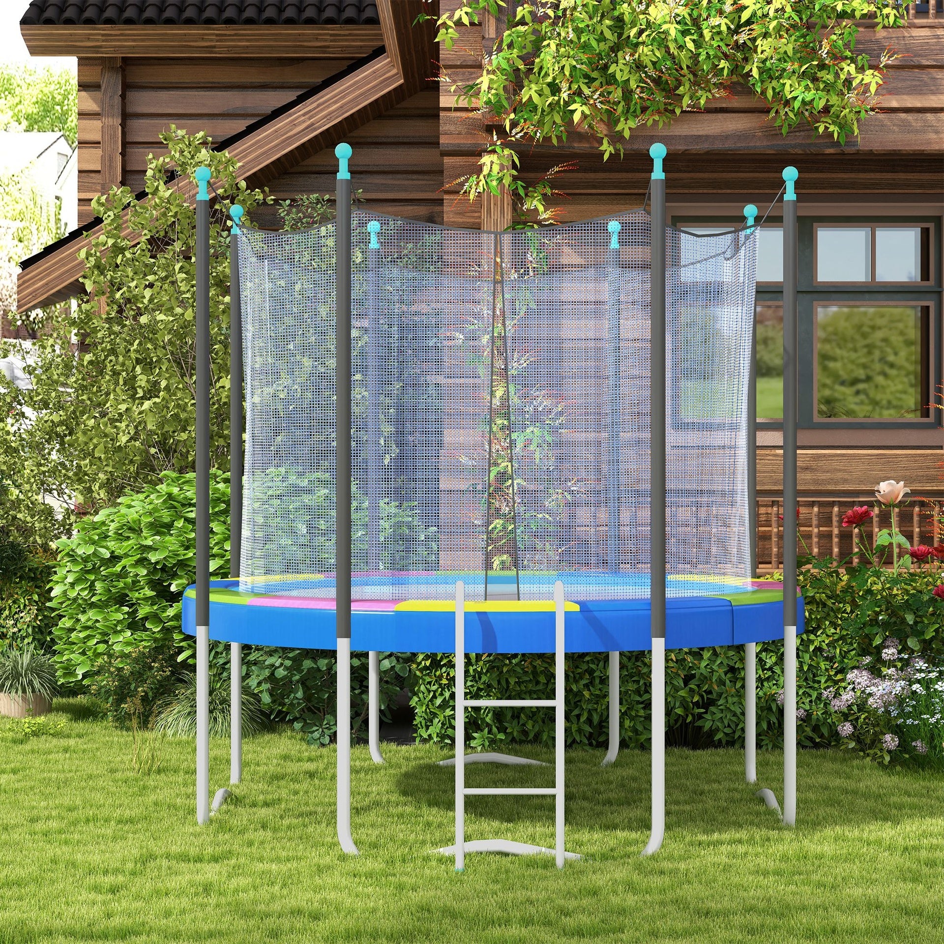 Soozier 14FT Trampoline Spring Cover, Safety Trampoline Pad Replacement, Waterproof and Tear Resistant, All Weather Trampoline Accessories, Multi Color