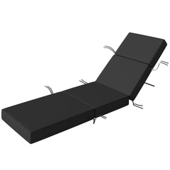 Outsunny Chaise Lounge Cushion, 4" Thick Outdoor Lounge Chair Cushion with Ties for Patio, 21" x 72", Gray