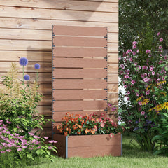Outsunny Trellis Planter for Climbing Plants, Raised Garden Bed with Trellis, Planter Box for Outdoor, 28.25" x 15" x 59", Brown
