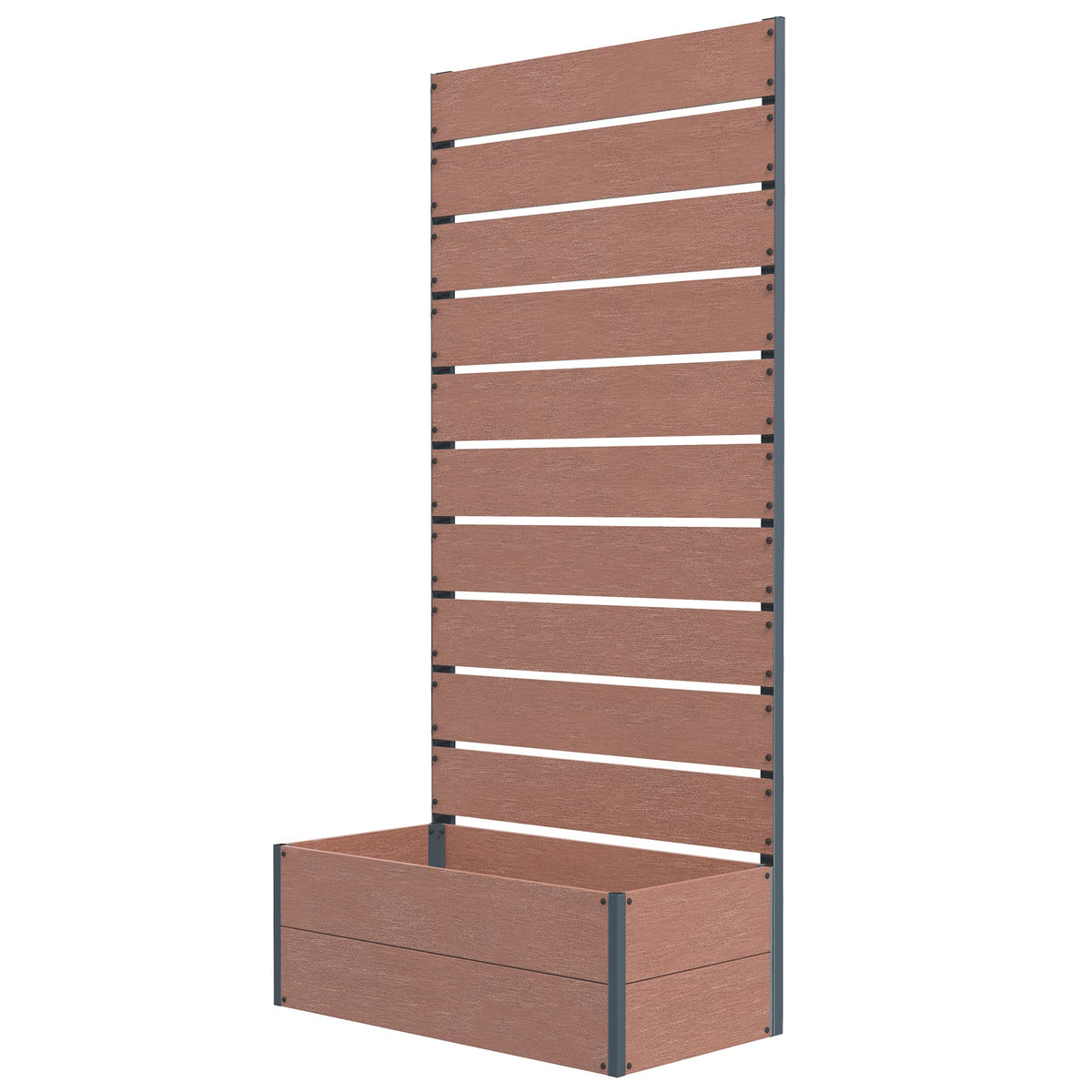 Outsunny Trellis Planter for Climbing Plants, Raised Garden Bed with Trellis, Planter Box for Outdoor, 28.25" x 15" x 59", Brown