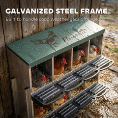 PawHut Chicken Nesting Boxes, 8 Compartment Metal Nesting Boxes for Chickens, Two-Tier Egg Laying Boxes with Vented Holes