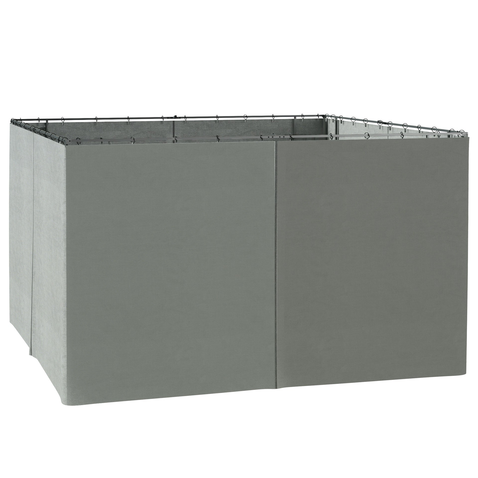 Outsunny 9.84' x 11.8' Gazebo Sidewall Set with Hooks/C-Rings, Gray