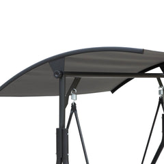Outsunny 2-Seat Outdoor Porch Swing, with Pivot Storage Table, Cup Holder, & Adjustable Overhead Canopy, Stand's Skid-Resistant Feet Pad, Breathable Mesh Seat, Steel Frame, for Patio, Gray