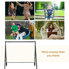 Outsunny Metal Porch Swing Stand, Heavy Duty Swing Frame, Hanging Chair Stand Only, 528 LBS Weight Capacity, for Backyard, Patio, Lawn, Playground, Black