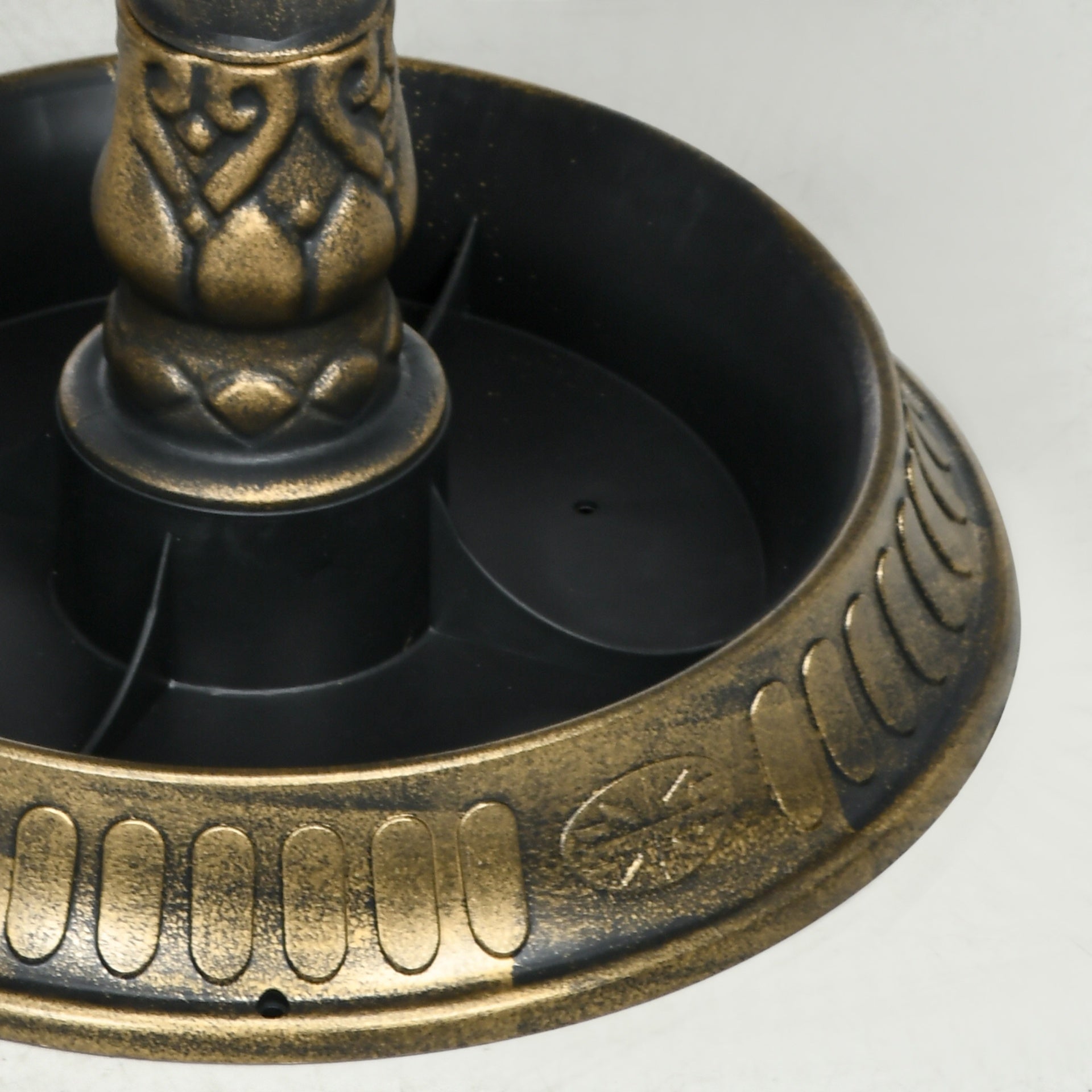Outsunny 32" Antique Bird Bath Decorative Birdbath Bird Feeder Bowl with Planter Pedestal and Bird Statues, Bronze