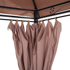 Outsunny 10' x 13' Patio Gazebo, Outdoor Gazebo Canopy Shelter with Curtains, Vented Roof, Steel Frame for Garden, Lawn, Backyard and Deck, Khaki