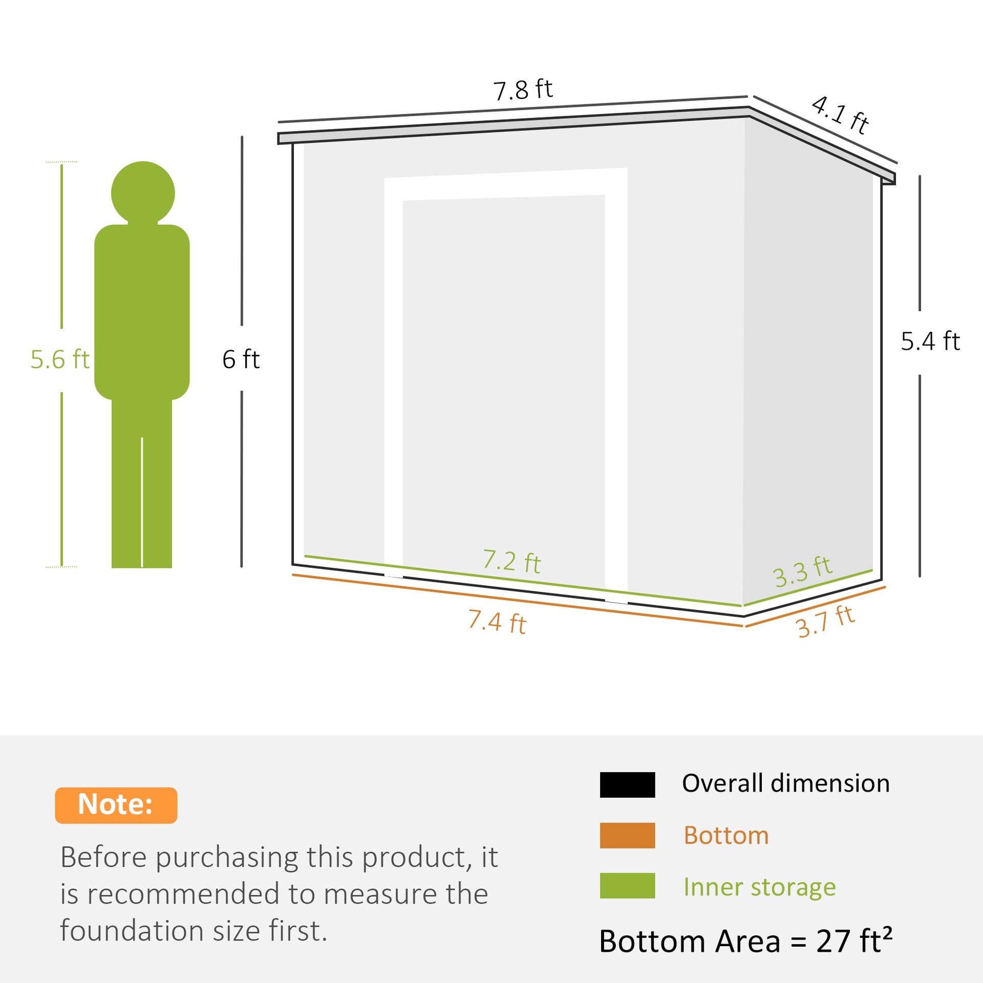 Outsunny 8' x 4' Plastic Outdoor Storage Shed with Floor, Window, Lockable Doors and Vents for Backyard Patio Lawn, Gray