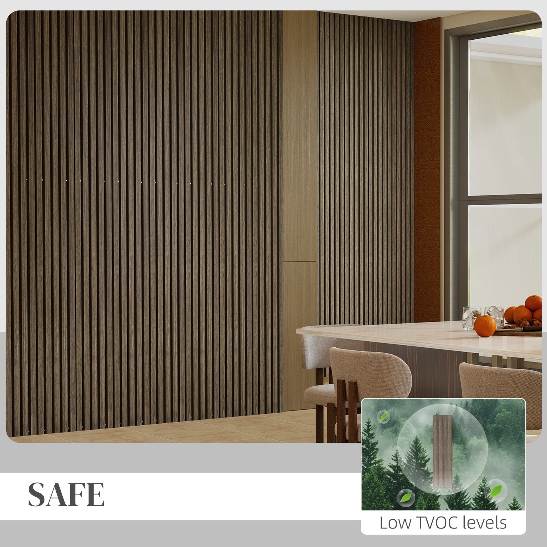 HOMCOM 95" x 8" Wood Panels for Wall, 4 Pack Acoustic Panels, Sound Absorbing Slat Wall For Interior Wall Decor, Home, Walnut