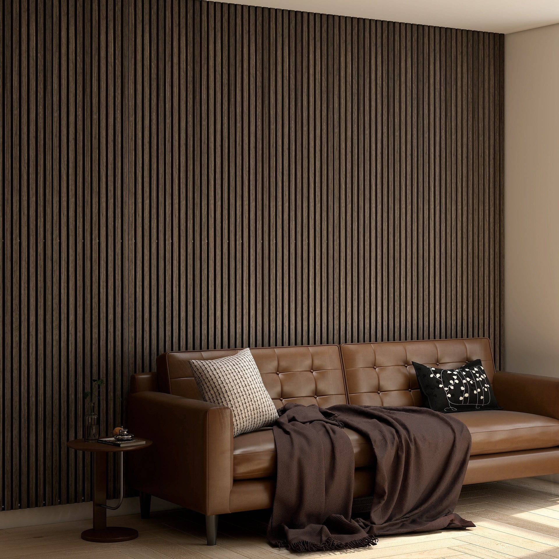 HOMCOM 95" x 8" Wood Panels for Wall, 4 Pack Acoustic Panels, Sound Absorbing Slat Wall For Interior Wall Decor, Home, Walnut