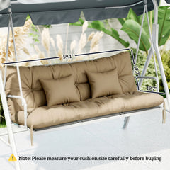 Outsunny 4-Piece Back and Seat Cushion Pillows Replacement and Pillows, Patio Chair Cushions Set with Ties, khaki