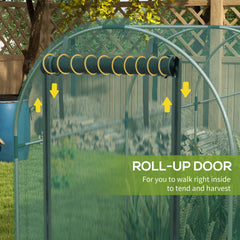 Outsunny Galvanized Steel Crop Cage, Plant Protection Tent with Zippered Door, 4' x 12', Green