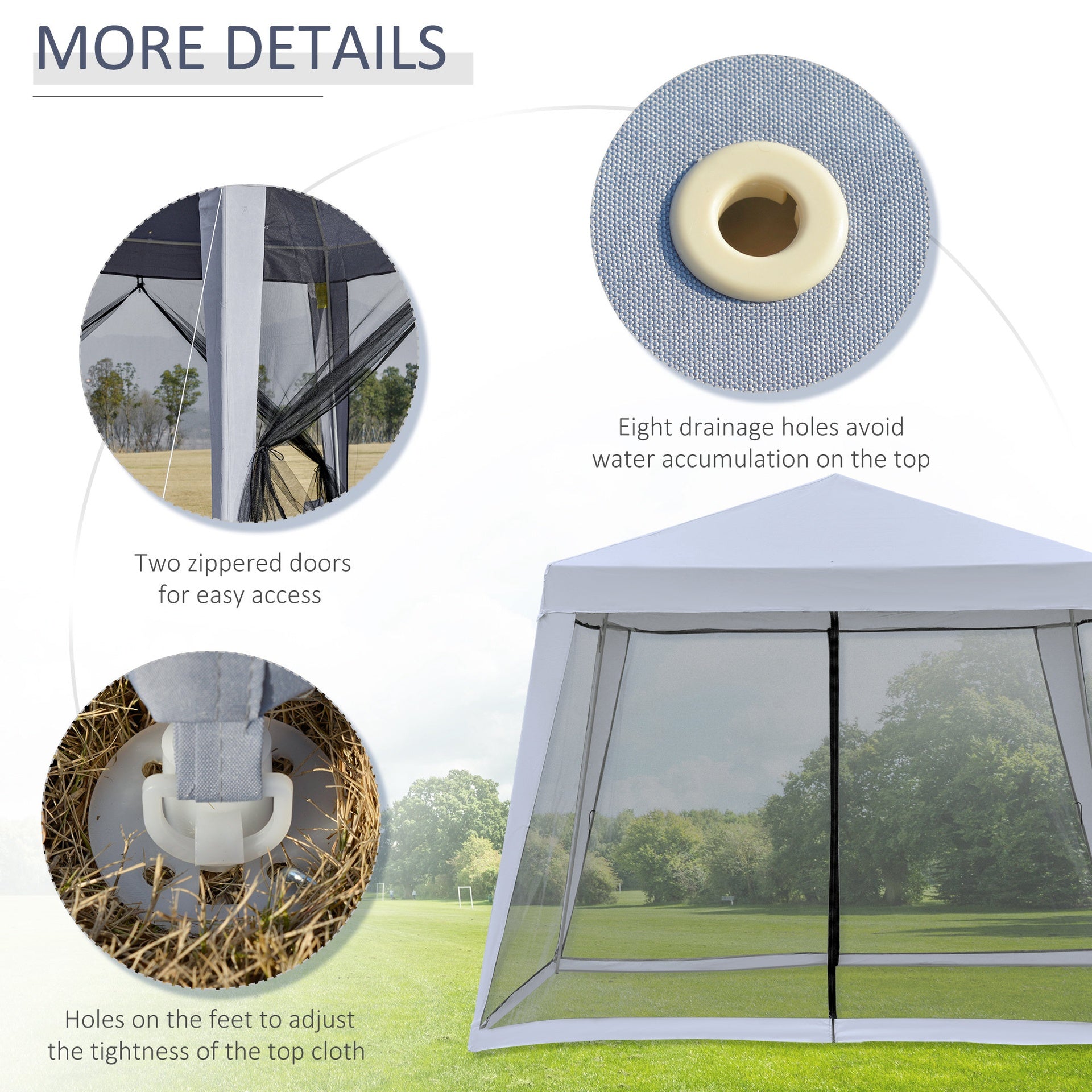 Outsunny 10'x10' Outdoor Party Tent Canopy with Mesh Sidewalls, Patio Gazebo Sun Shade Screen Shelter, gray