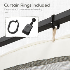 Outsunny 13x13 Gazebo Netting Mosquito Netting Screen with Zippers, Black Rings, High-Quality Polyester, Washable, Black