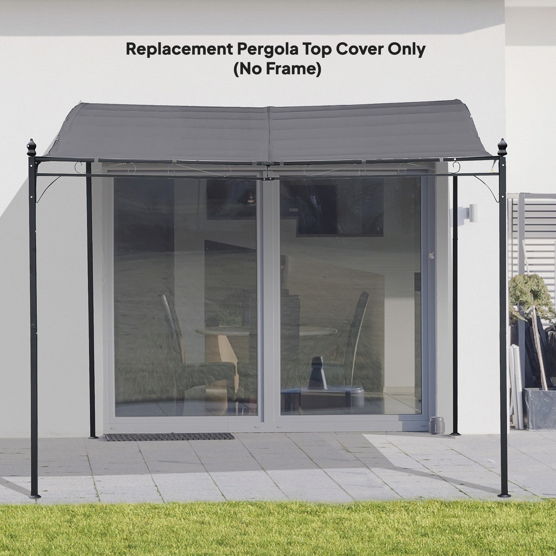 Pergola Canopy Replacement, Pergola Shade Cover for 10' x 10' Pergola (Outsunny 84C-038 Series), Dark Gray