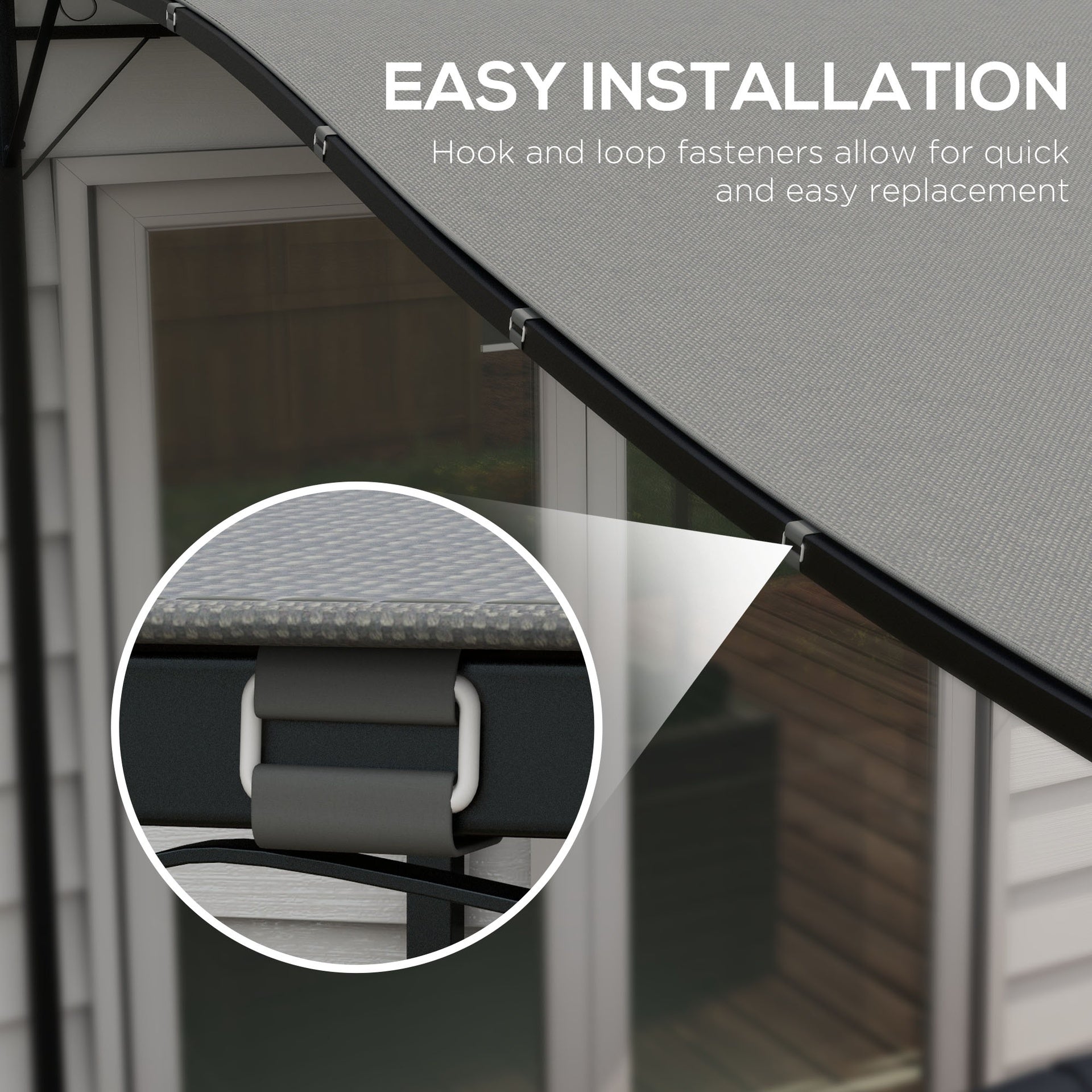 Pergola Canopy Replacement, Pergola Shade Cover for 10' x 10' Pergola (Outsunny 84C-038 Series), Dark Gray