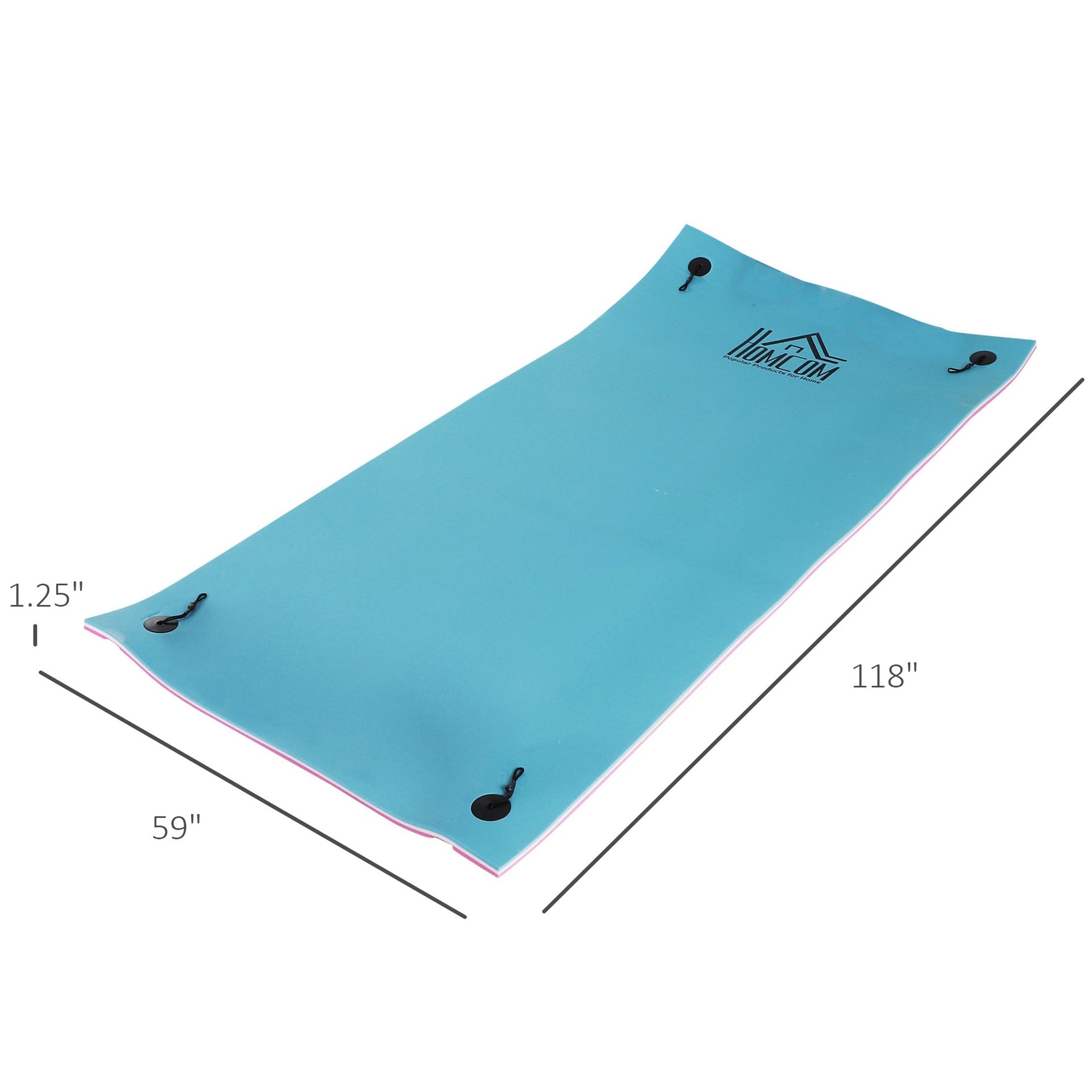 HOMCOM 10' x 5' Floating Water Mat, 3-Layer Swimming Pool Float, XPE Foam, Tear Resistant Mesh Layer, Portable Foam Raft, Durable Water Activities Mat for Lake, Ocean, Beach, Pink