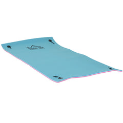 HOMCOM 10' x 5' Floating Water Mat, 3-Layer Swimming Pool Float, XPE Foam, Tear Resistant Mesh Layer, Portable Foam Raft, Durable Water Activities Mat for Lake, Ocean, Beach, Pink
