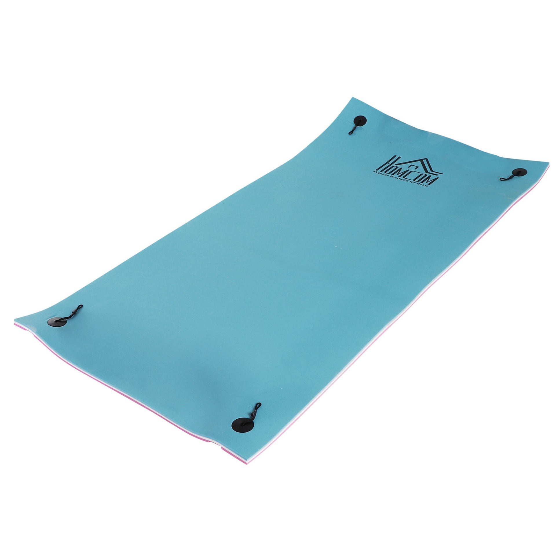 HOMCOM 10' x 5' Floating Water Mat, 3-Layer Swimming Pool Float, XPE Foam, Tear Resistant Mesh Layer, Portable Foam Raft, Durable Water Activities Mat for Lake, Ocean, Beach, Pink