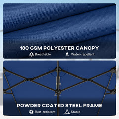 Outsunny Garden Parasol, Double-Sided Sun Umbrella with LED Solar Lights, Patio Parasol for Outdoor, Blue