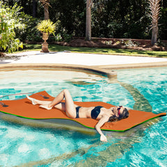 Soozier 9' x 6' Lily Pad Water Mat for 2 Adults, Floating Water Pad for Lake, Pool, Ocean, Beach, and Boating, Orange