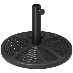 Outsunny 30 lbs. Market Umbrella Base Holder 18" Heavy Duty Round Parasol Stand with Rattan Design for Patio, Black