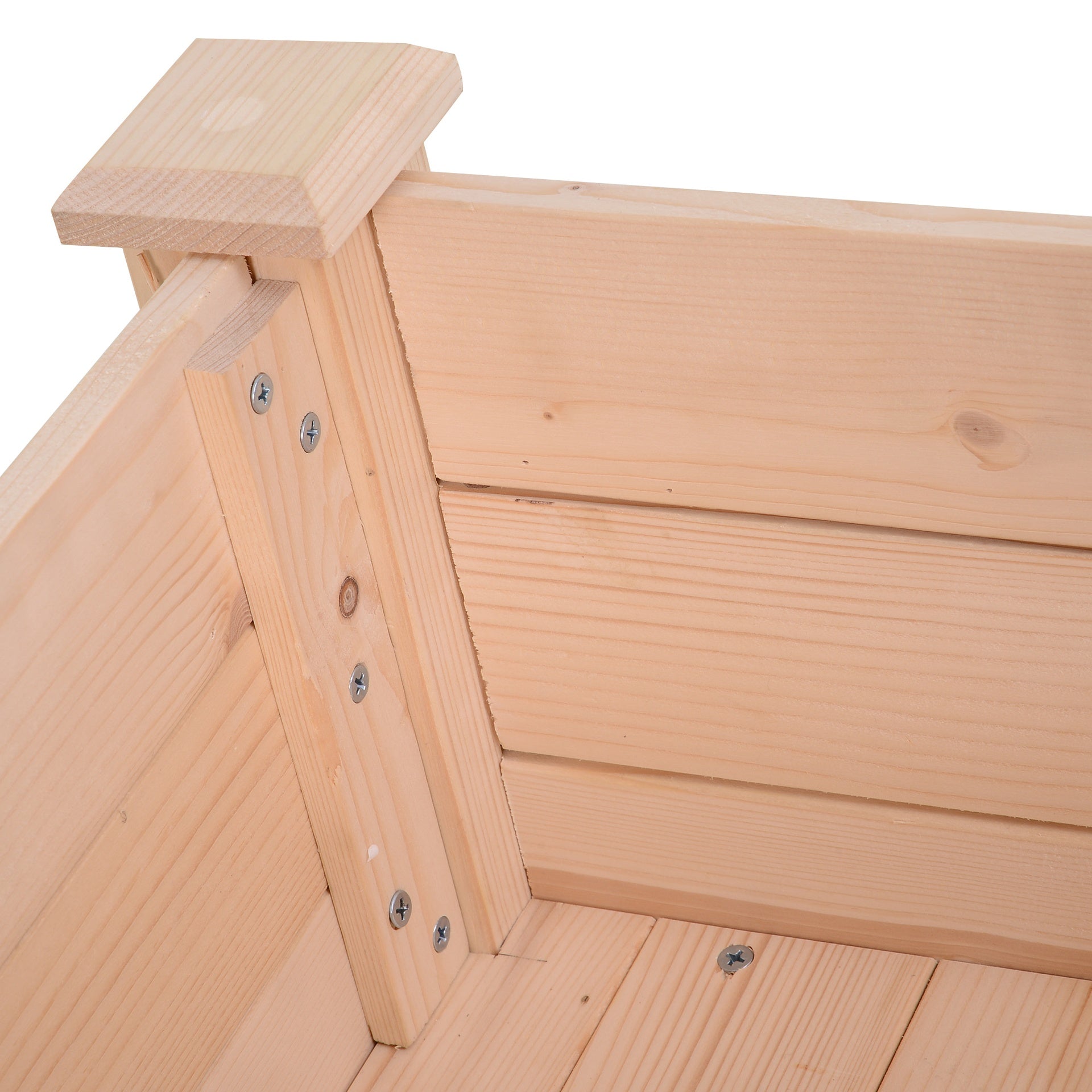 Outsunny 34'' Raised Garden Bed, Elevated Wooden Planter Box DIY Paint with Holes for Vegetables, Herb and Flowers Backyard Use