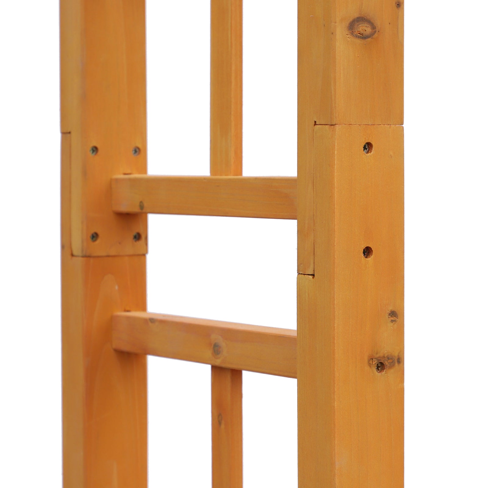 Outsunny 7' Wood Steel Outdoor Garden Arched Trellis Arbor with Natural Fir Wood & Side Panel for Climbing Vines, Orange