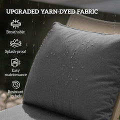 Outsunny Patio Chair Cushions Set of 4 with Seat & Backrest, Fade Resistant Seat Replacement Cushion Set, Gray
