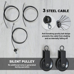 Soozier Weight Cable Pulley System for Home Gym with Universal Loading Pin for LAT Pull Down, Biceps Curl Workout, Red