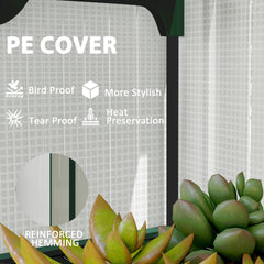 Outsunny Mini Greenhouse with Screen Roof, 4 Tier Portable Small Greenhouse with High Strength PE Cover, White