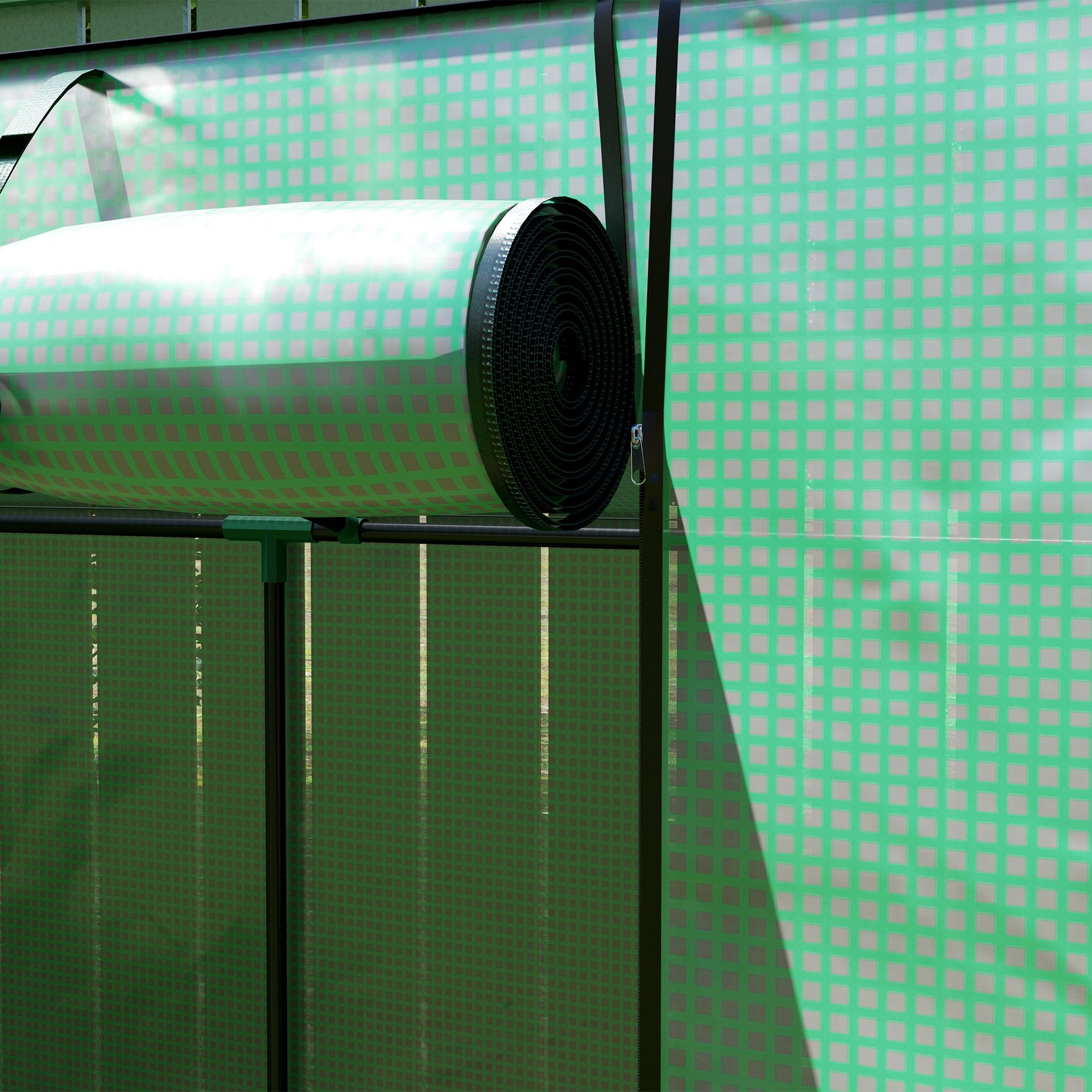Outsunny Walk-in Portable Greenhouse Small Greenhouse for Outdoors with UV-resistant PE Cover, 6.6' x 2.5' x 5.6' Green