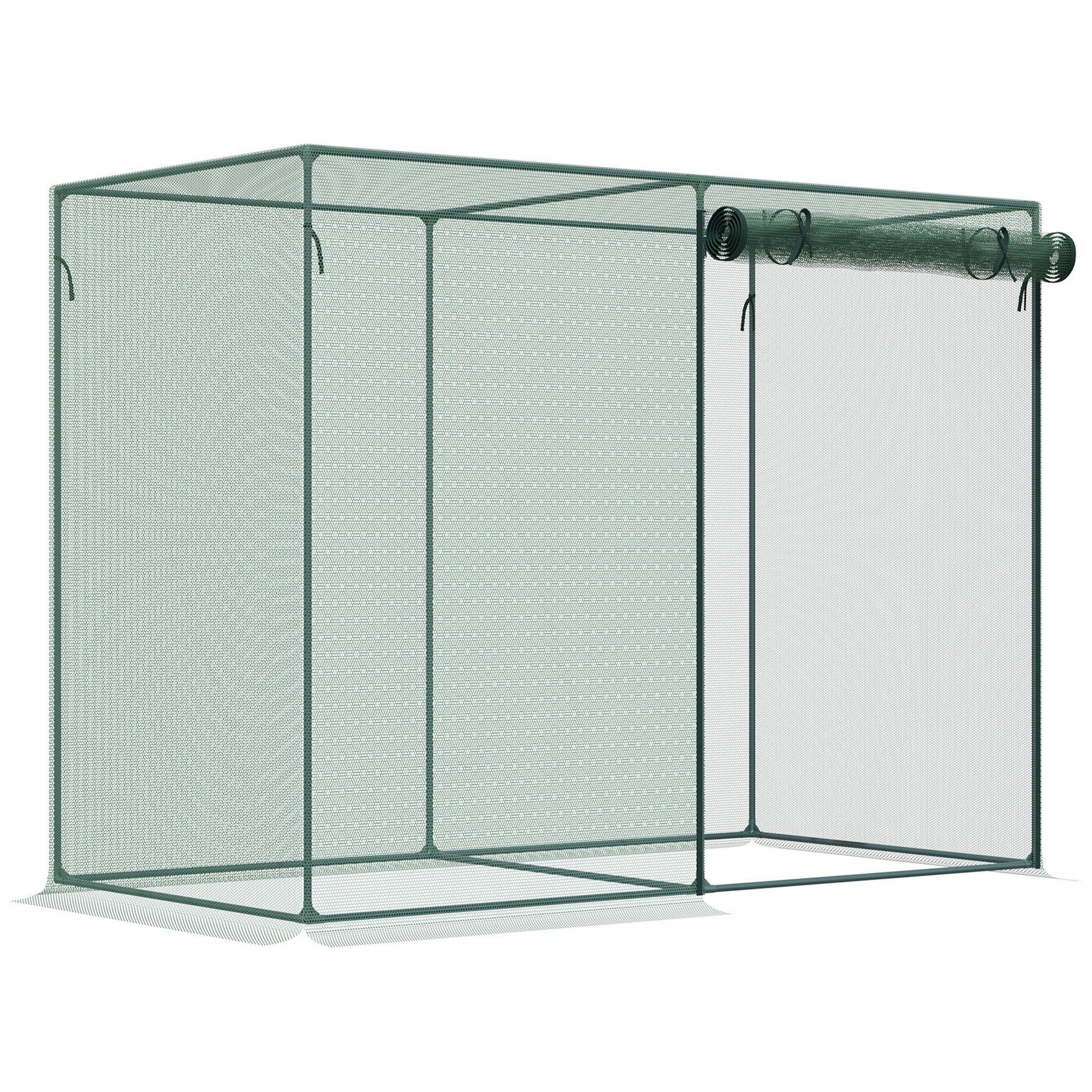 Outsunny 6 x 3ft Crop Cages for Garden, Plant Protectors from Animals, Two Zippered Doors, Storage Bag, 6 Ground Stakes, Green