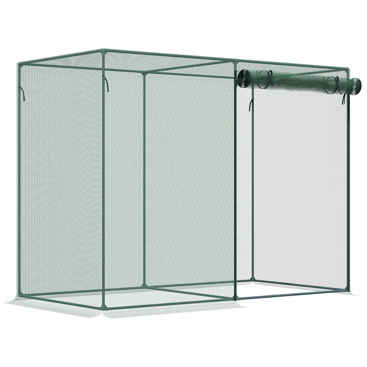 Outsunny 6 x 3ft Crop Cages for Garden, Plant Protectors from Animals, Two Zippered Doors, Storage Bag, 6 Ground Stakes, Green