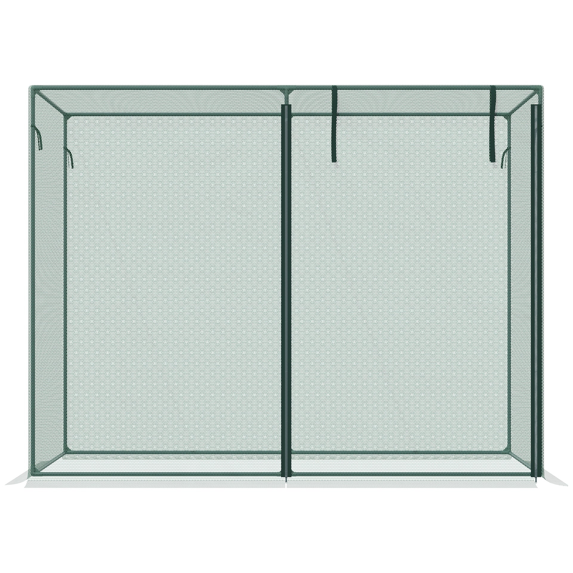 Outsunny 6 x 3ft Crop Cages for Garden, Plant Protectors from Animals, Two Zippered Doors, Storage Bag, 6 Ground Stakes, Green