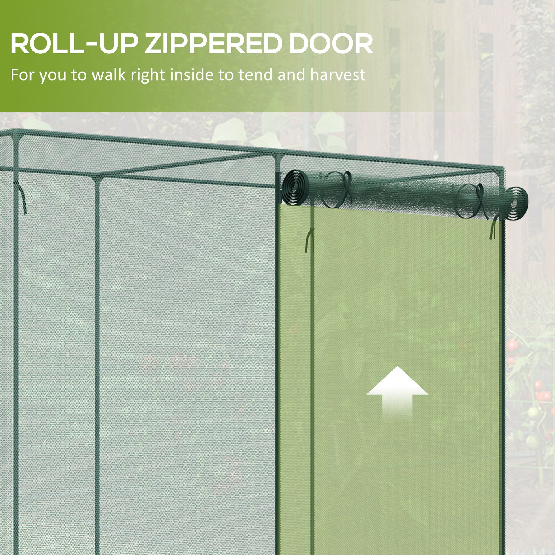 Outsunny 6 x 3ft Crop Cages for Garden, Plant Protectors from Animals, Two Zippered Doors, Storage Bag, 6 Ground Stakes, Green
