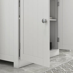 HOMCOM 24" Under Sink Storage Cabinet with 2 Doors and Shelves, Pedestal Sink Bathroom Vanity Furniture, White