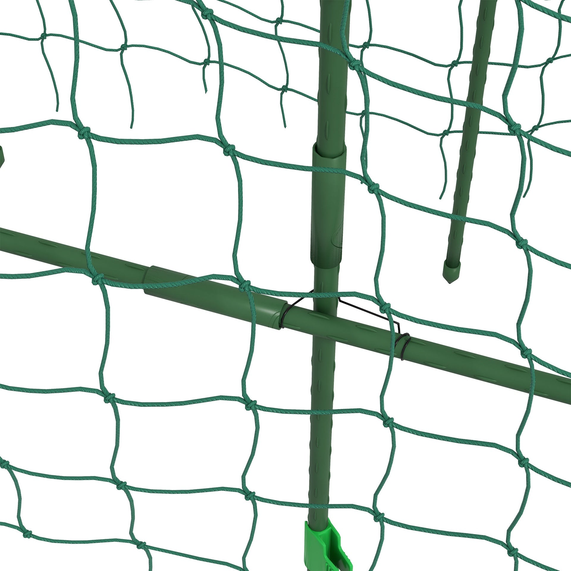 Outsunny Metal Garden Trellis, Arch Trellis for Climbing Plants Outdoor, A-Frame, with Climbing Net, 17" x 72" x 72", Green