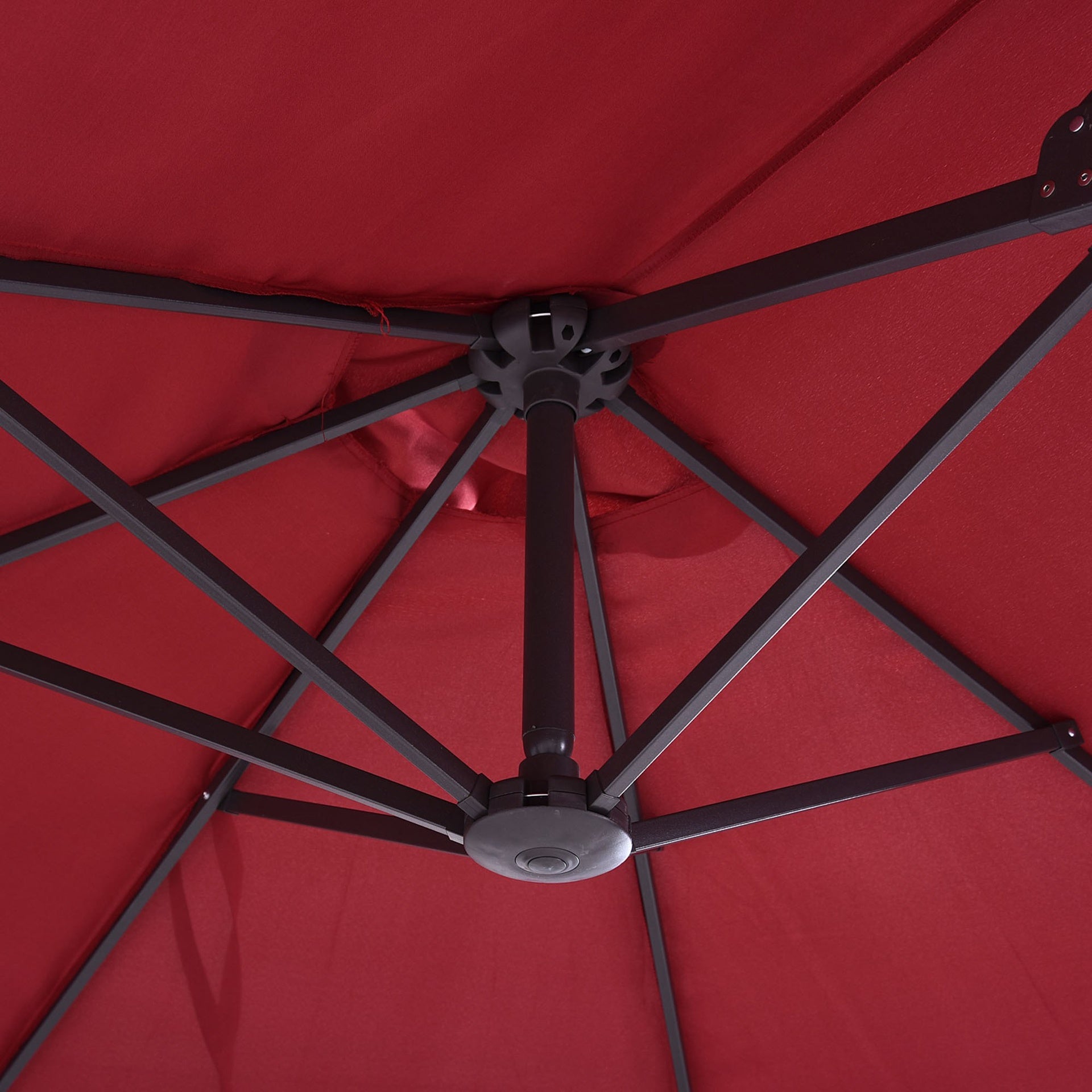 Outsunny Extra Large 15 ft Patio Umbrella, Double-Sided Wide Outdoor Umbrella with Crank Handle and Air Vents for Backyard, Deck, Pool, Market, Wine Red
