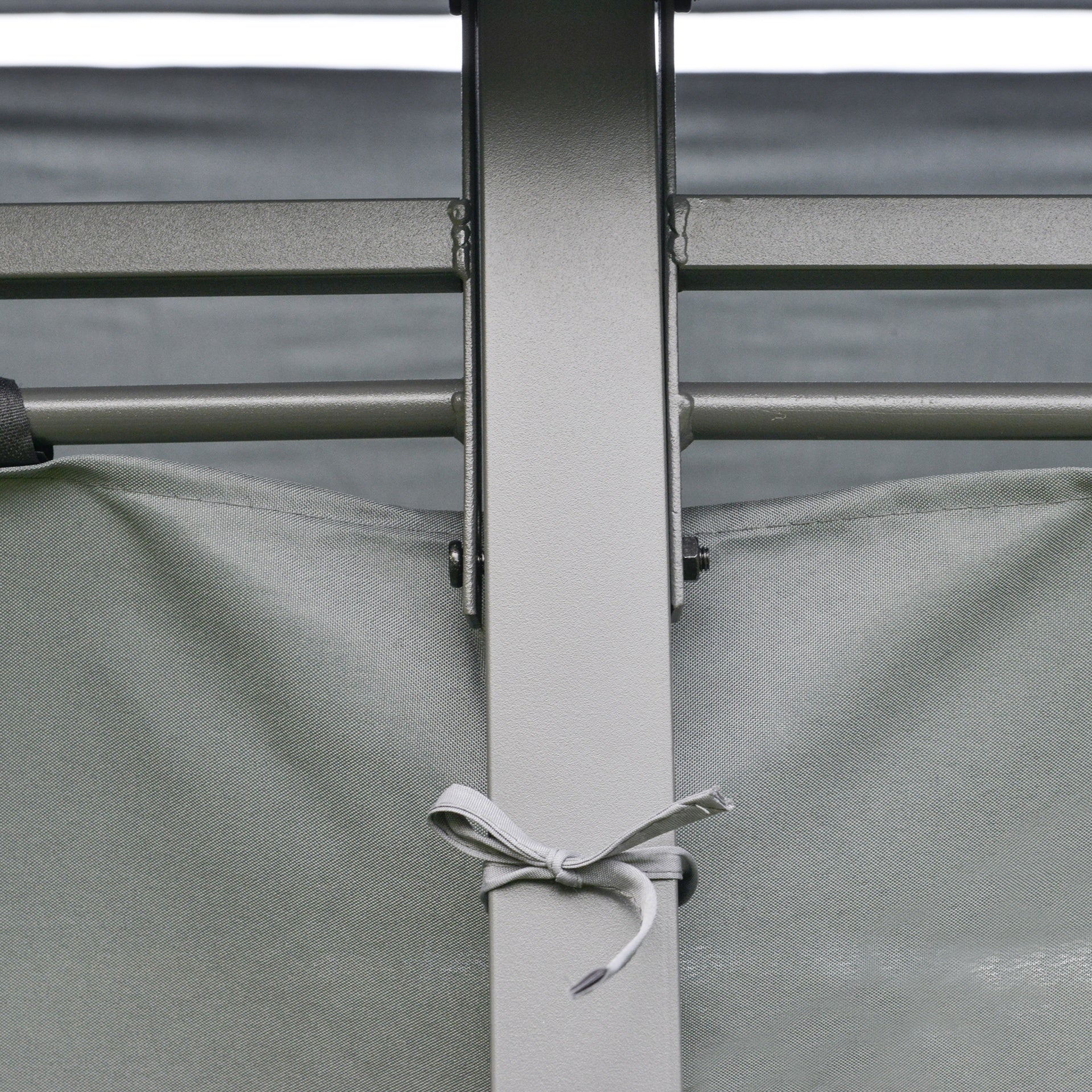 Outsunny 10' x 13' Outdoor Soft Top Gazebo Pergola with Curtains, 2-Tier Steel Frame Gazebo for Patio, Sage Gray