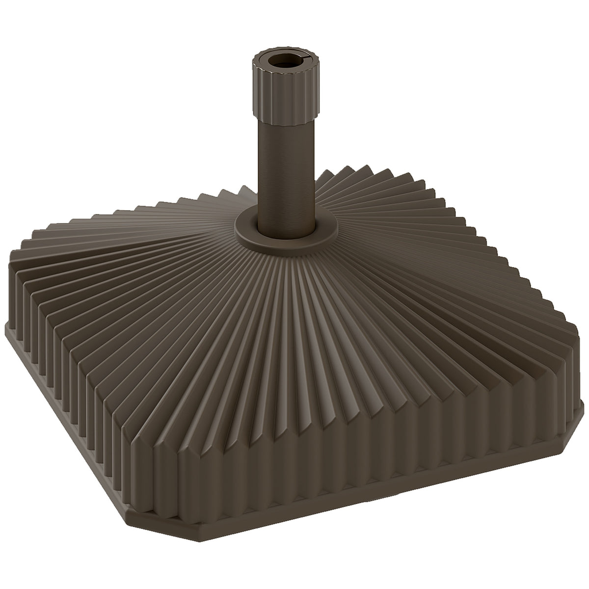 Outsunny Square Patio Umbrella Base Holder, Heavy Duty Outdoor Umbrella Stand Base, Filled Up to 42lbs with Sand or 33lbs with Water for Garden, Poolside, Brown