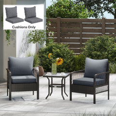 Outsunny Patio Chair Cushions Set of 2 with Seat & Backrest, Fade Resistant Seat Replacement Cushion Set, Gray
