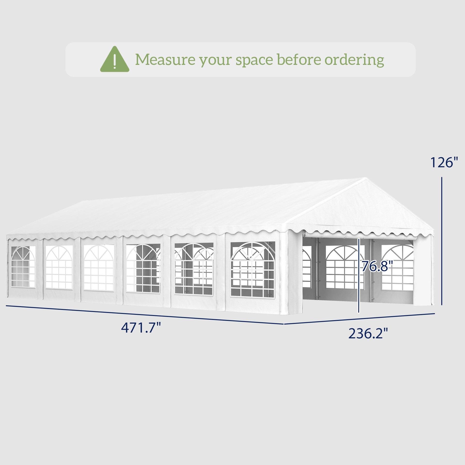 Outsunny 20' x 40' Party Tent, Outdoor Canopy Tent with Removable Sidewalls, 12 Windows for Parties, Wedding, Events, BBQ, White