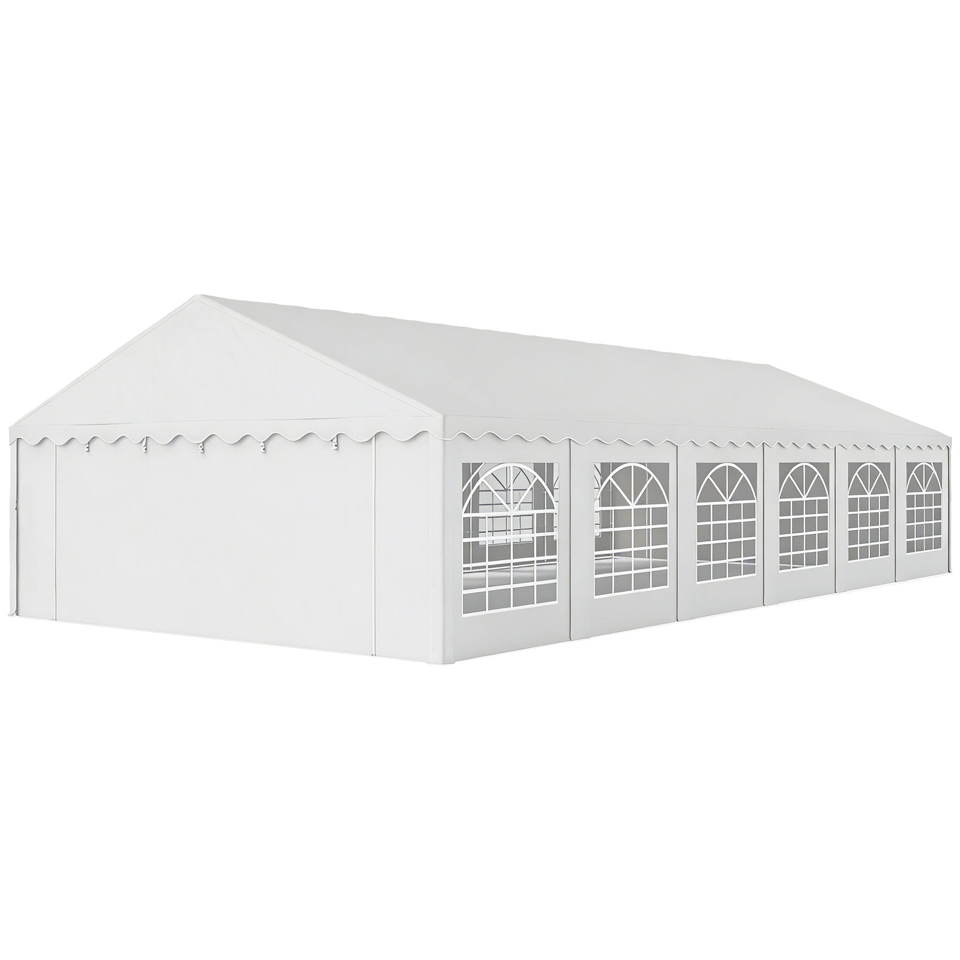 Outsunny 20' x 40' Party Tent, Outdoor Canopy Tent with Removable Sidewalls, 12 Windows for Parties, Wedding, Events, BBQ, White