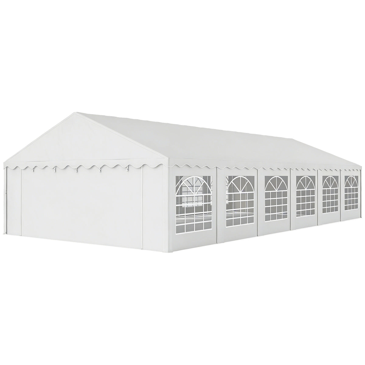 Outsunny 20' x 40' Party Tent, Outdoor Canopy Tent with Removable Sidewalls, 12 Windows for Parties, Wedding, Events, BBQ, White