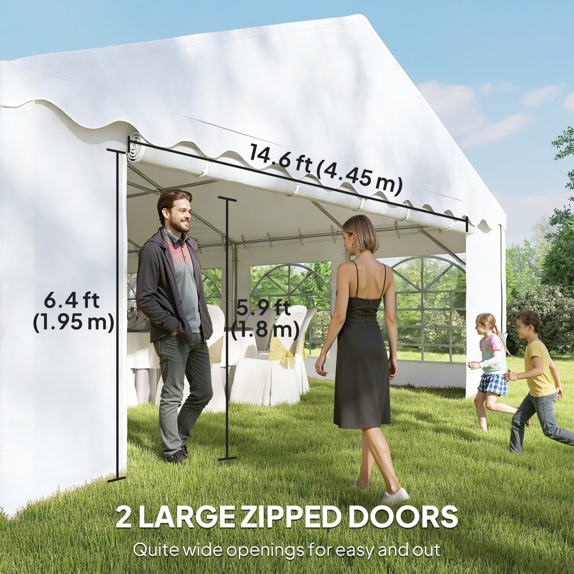 Outsunny 20' x 40' Party Tent, Outdoor Canopy Tent with Removable Sidewalls, 12 Windows for Parties, Wedding, Events, BBQ, White