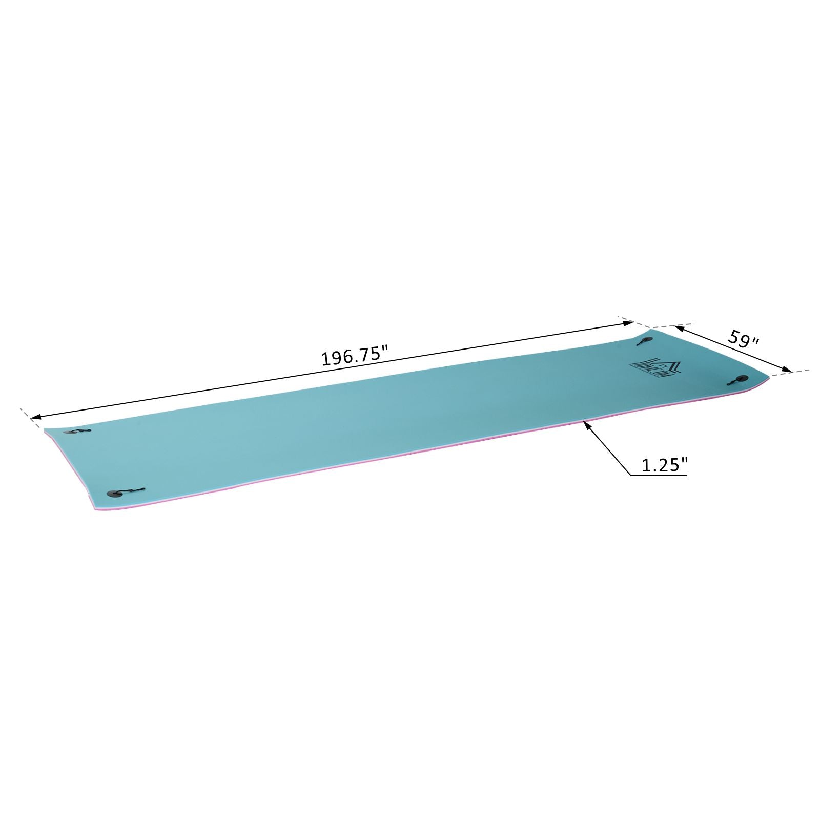 HOMCOM 17' x 5' Floating Water Mat, 3-Layer Swimming Pool Float Ultimate Super-Sized Portable Foam Raft, Thick and Durable Water Activities Mat for Lake, Oceans