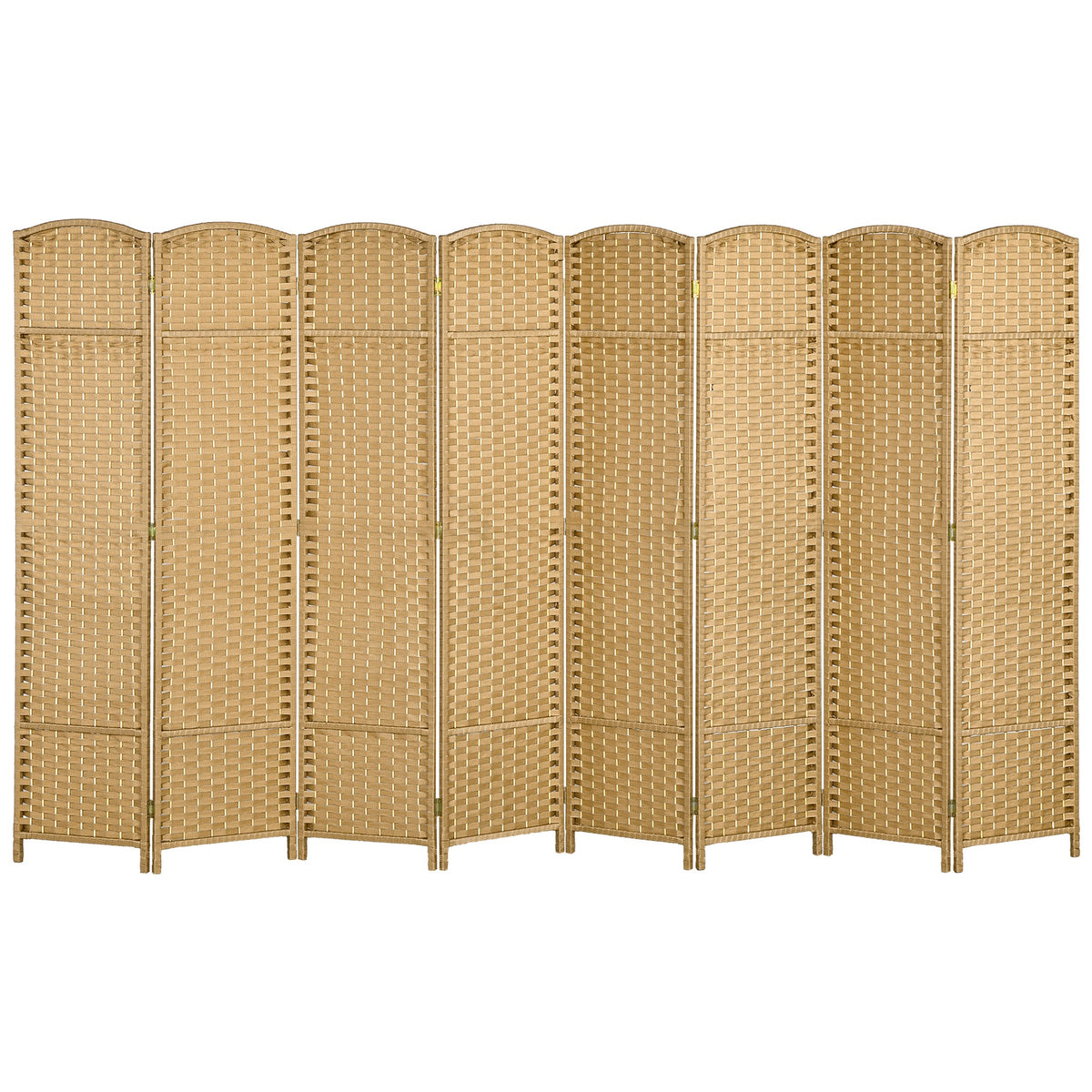 HOMCOM Folding Room Divider Screen 8 Panel 5.6 ' Tall Privacy Screen Freestanding Room Partition for Home Office, Nature Wood